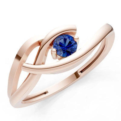Dainty Twist Solitaire Round Ring - Round