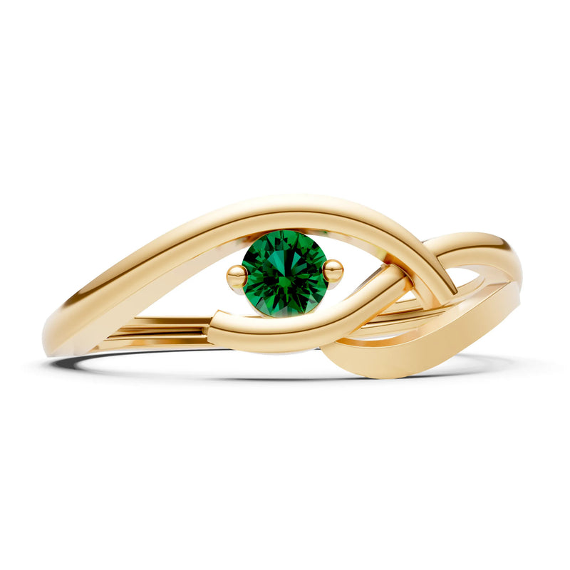 Dainty Twist Solitaire Round Ring - Round