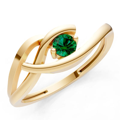Dainty Twist Solitaire Round Ring - Round