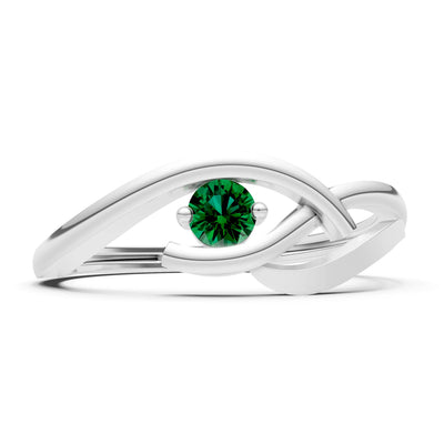 Dainty Twist Solitaire Round Ring - Round