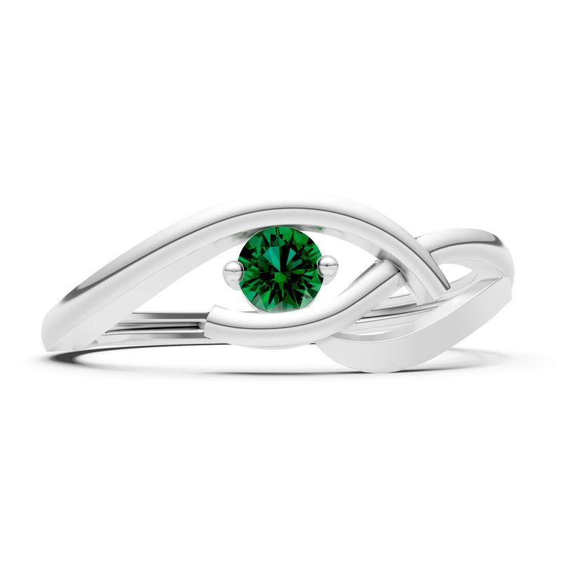 Dainty Twist Solitaire Round Ring - Round