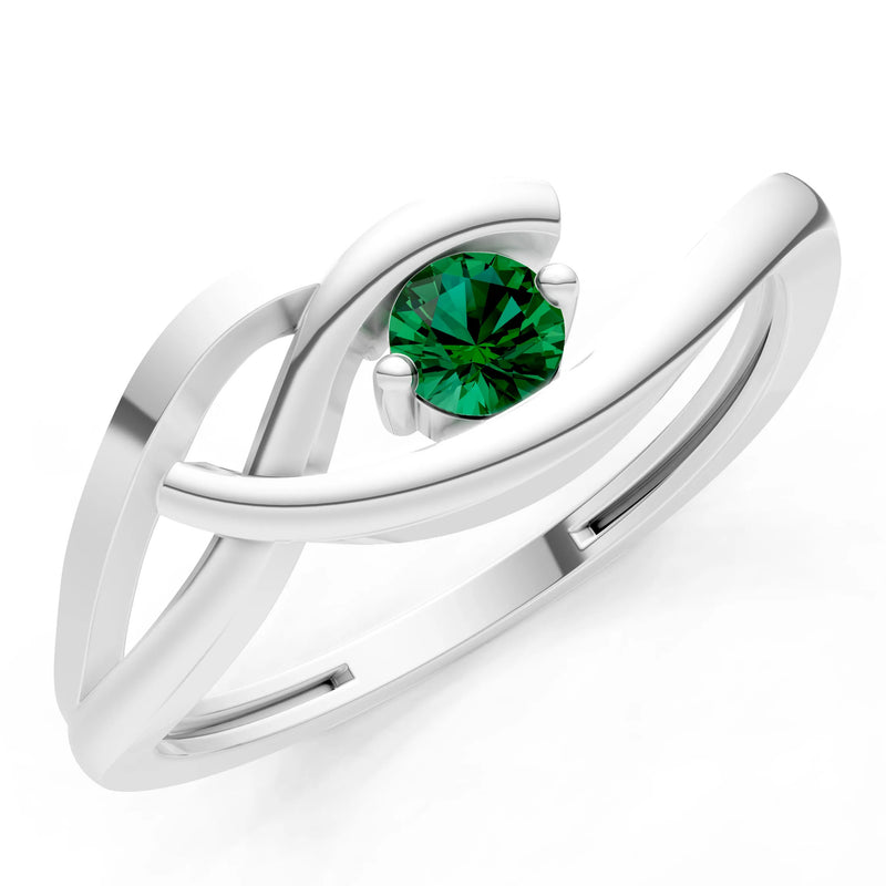 Dainty Twist Solitaire Round Ring - Round