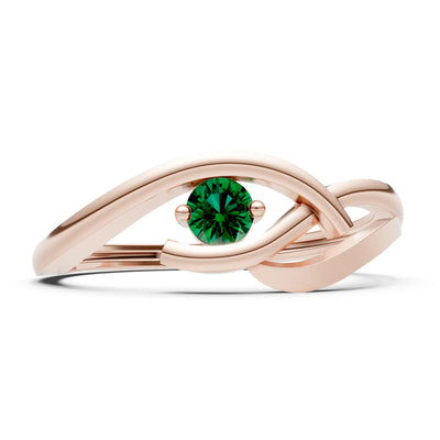 Dainty Twist Solitaire Round Ring - Round