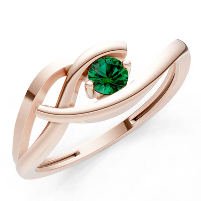 Dainty Twist Solitaire Round Ring - Round