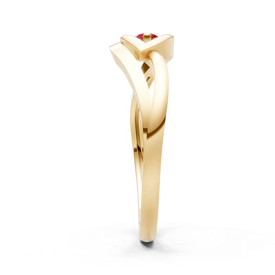 Dainty Twist Solitaire Round Ring - Round