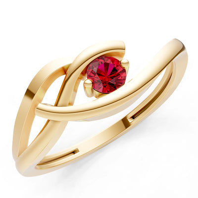 Dainty Twist Solitaire Round Ring - Round