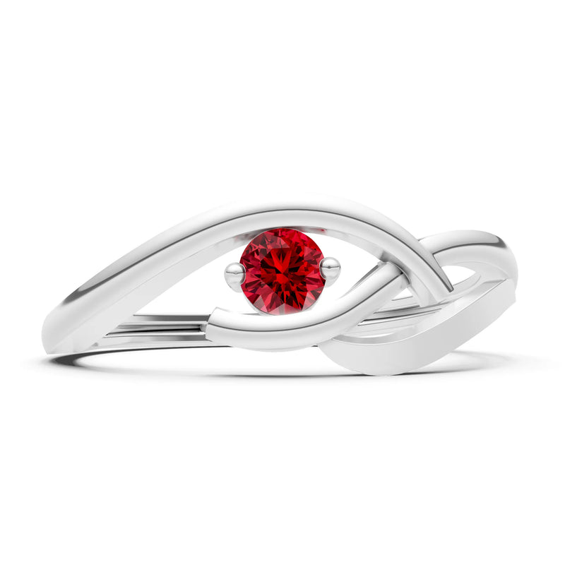 Dainty Twist Solitaire Round Ring - Round