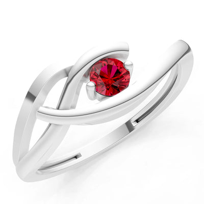 Dainty Twist Solitaire Round Ring - Round