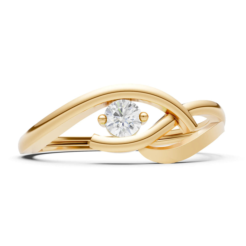 Dainty Twist Solitaire Round Ring - Round