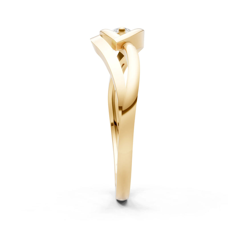 Dainty Twist Solitaire Round Ring - Round