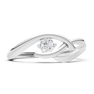 Dainty Twist Solitaire Round Ring - Round