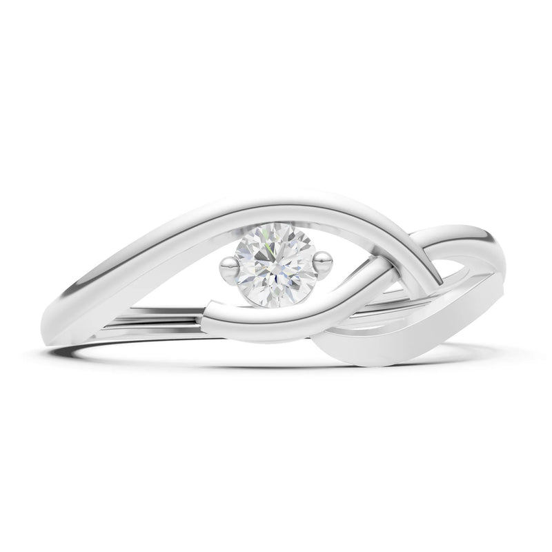 Dainty Twist Solitaire Round Ring - Round