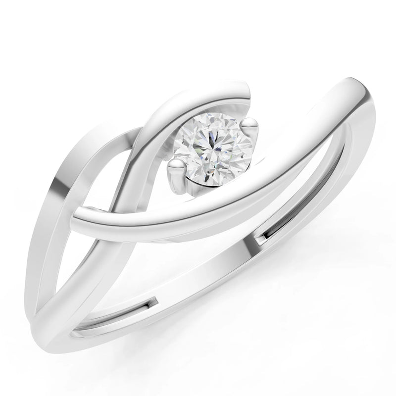 Dainty Twist Solitaire Round Ring - Round