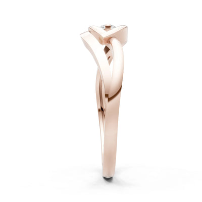 Dainty Twist Solitaire Round Ring - Round
