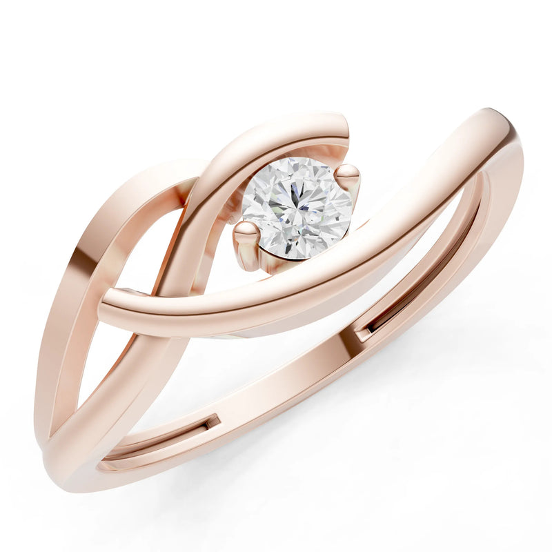 Dainty Twist Solitaire Round Ring - Round