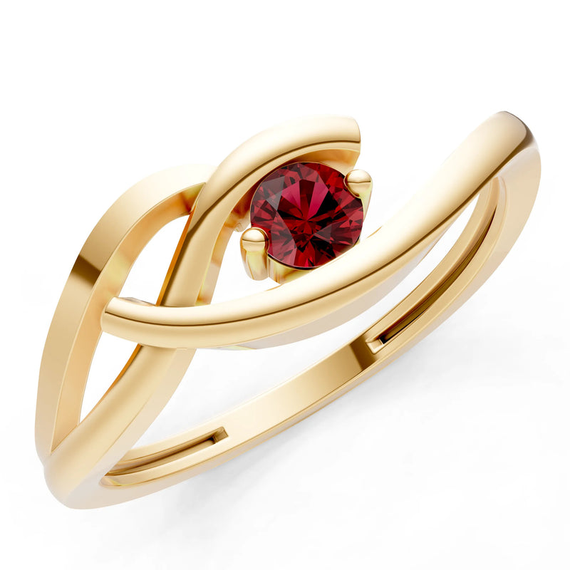 Dainty Twist Solitaire Round Ring - Round