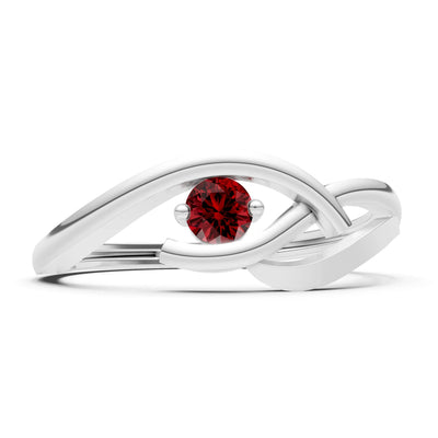 Dainty Twist Solitaire Round Ring - Round