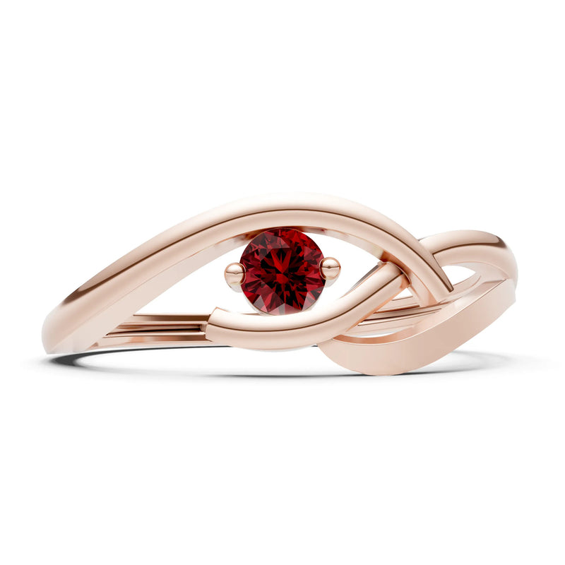 Dainty Twist Solitaire Round Ring - Round