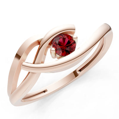 Dainty Twist Solitaire Round Ring - Round