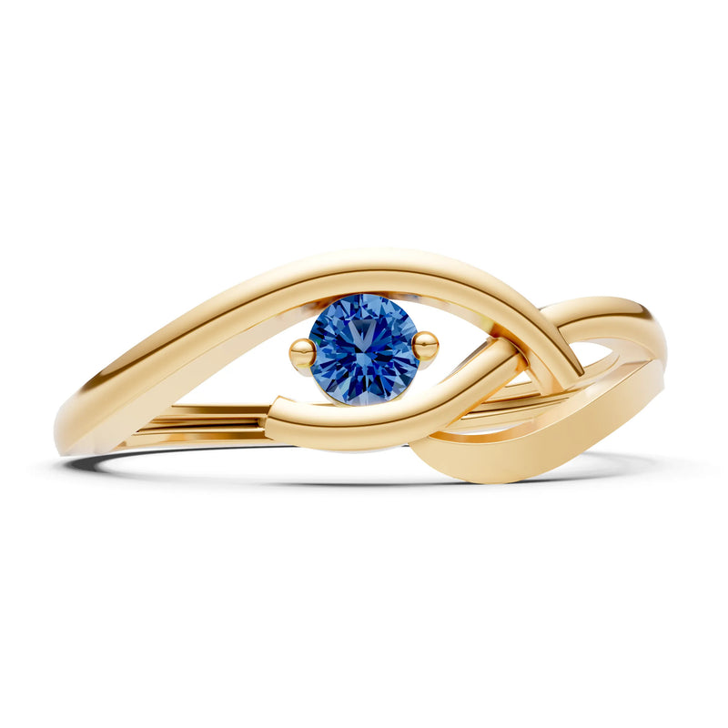 Dainty Twist Solitaire Round Ring - Round