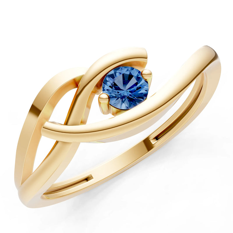 Dainty Twist Solitaire Round Ring - Round