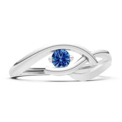Dainty Twist Solitaire Round Ring - Round