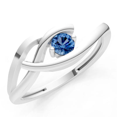 Dainty Twist Solitaire Round Ring - Round