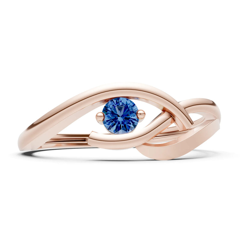 Dainty Twist Solitaire Round Ring - Round