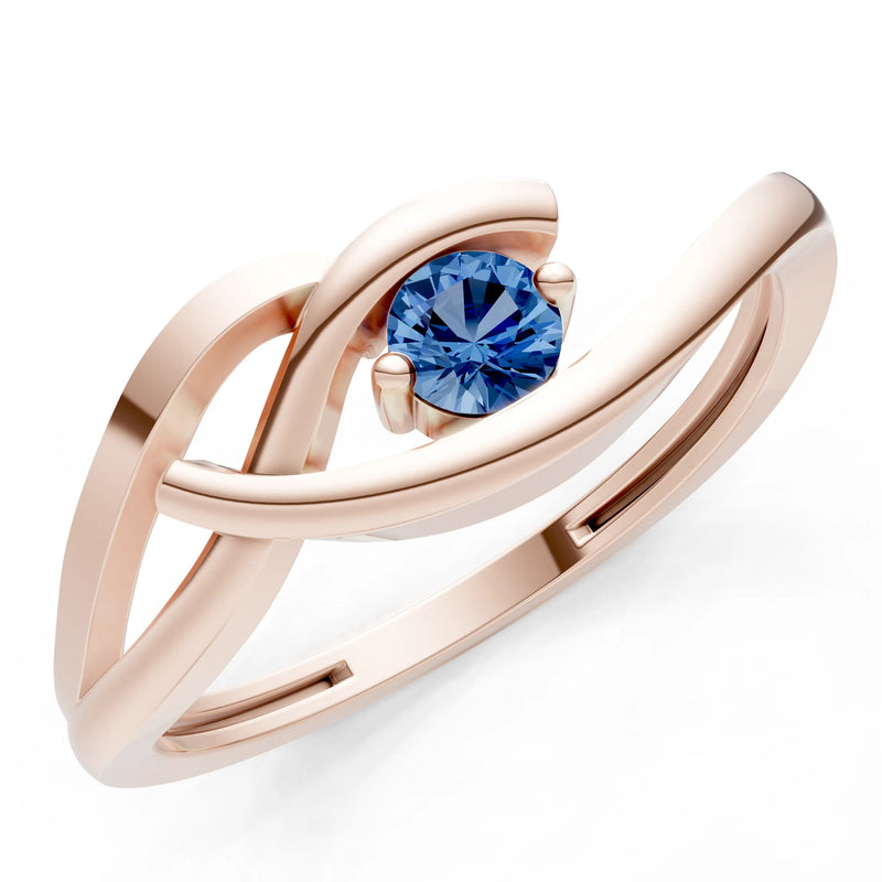 Dainty Twist Solitaire Round Ring - Round