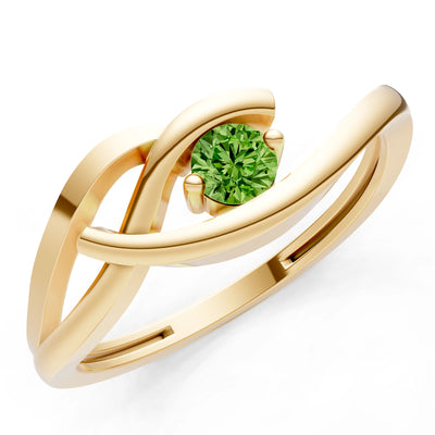 Dainty Twist Solitaire Round Ring - Round