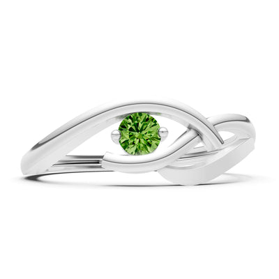 Dainty Twist Solitaire Round Ring - Round