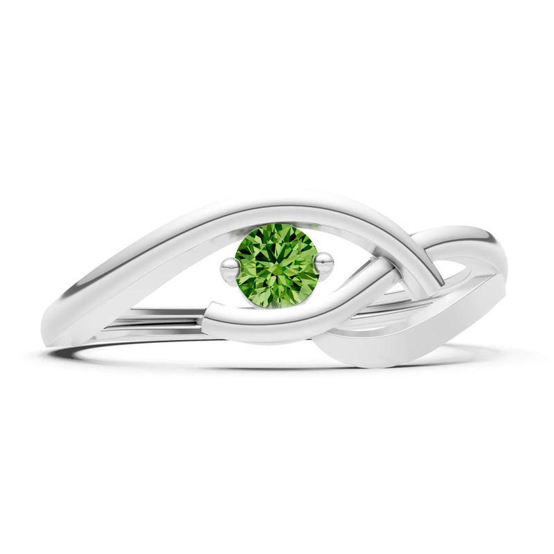 Dainty Twist Solitaire Round Ring - Round