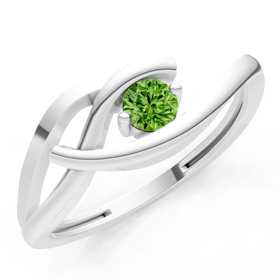 Dainty Twist Solitaire Round Ring - Round