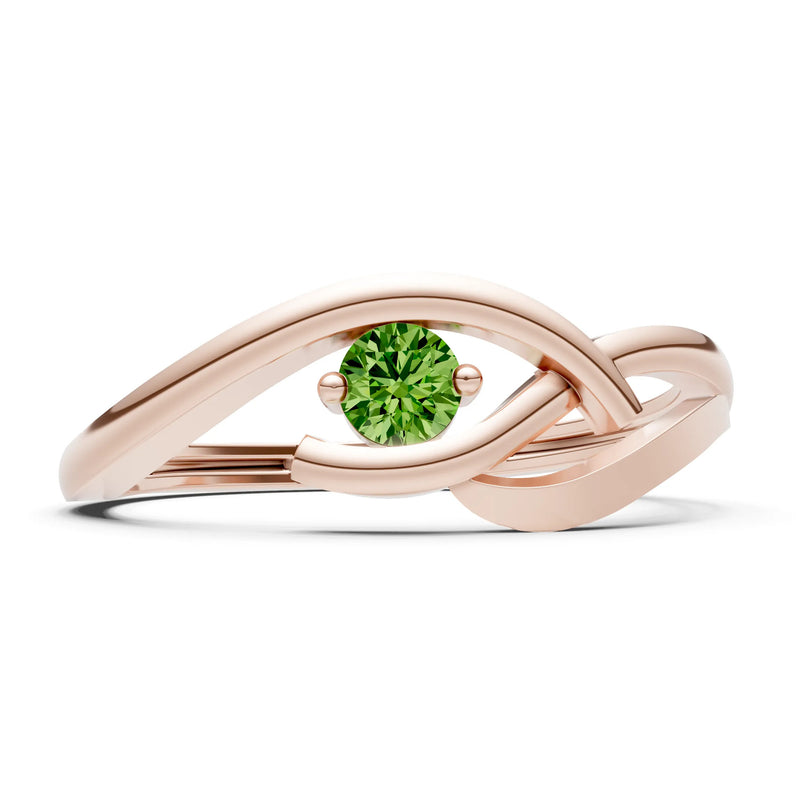 Dainty Twist Solitaire Round Ring - Round