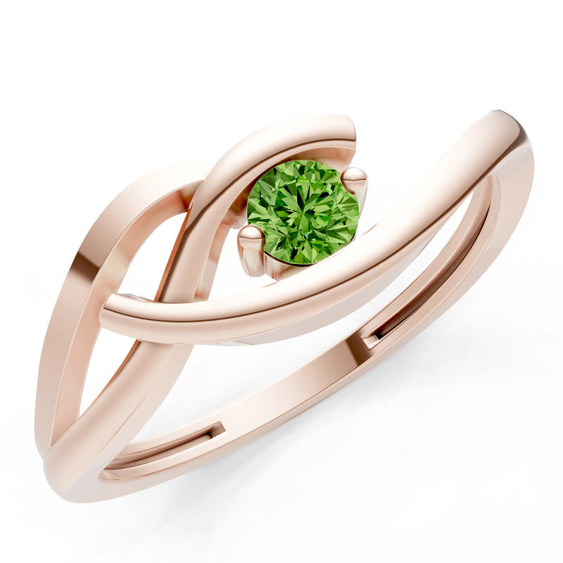 Dainty Twist Solitaire Round Ring - Round
