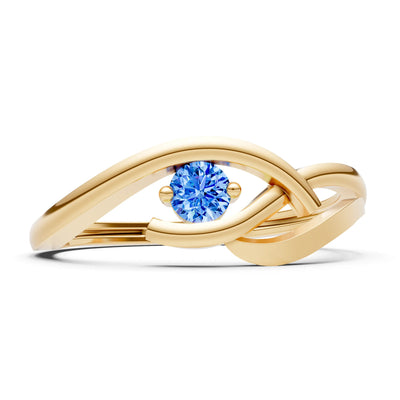 Dainty Twist Solitaire Round Ring - Round