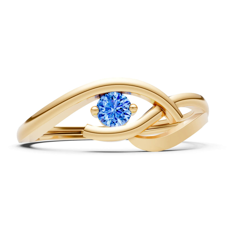 Dainty Twist Solitaire Round Ring - Round