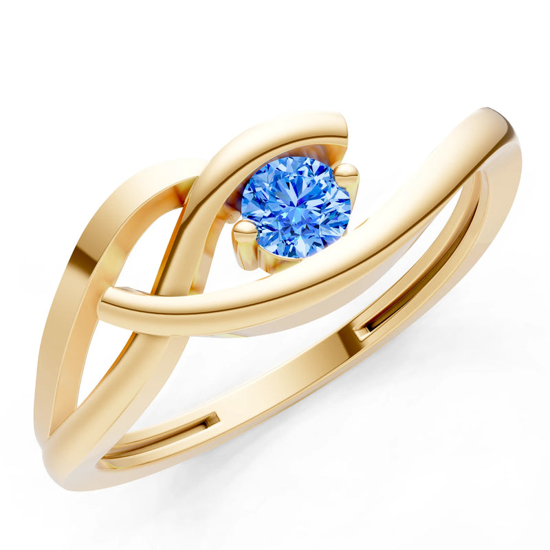 Dainty Twist Solitaire Round Ring - Round