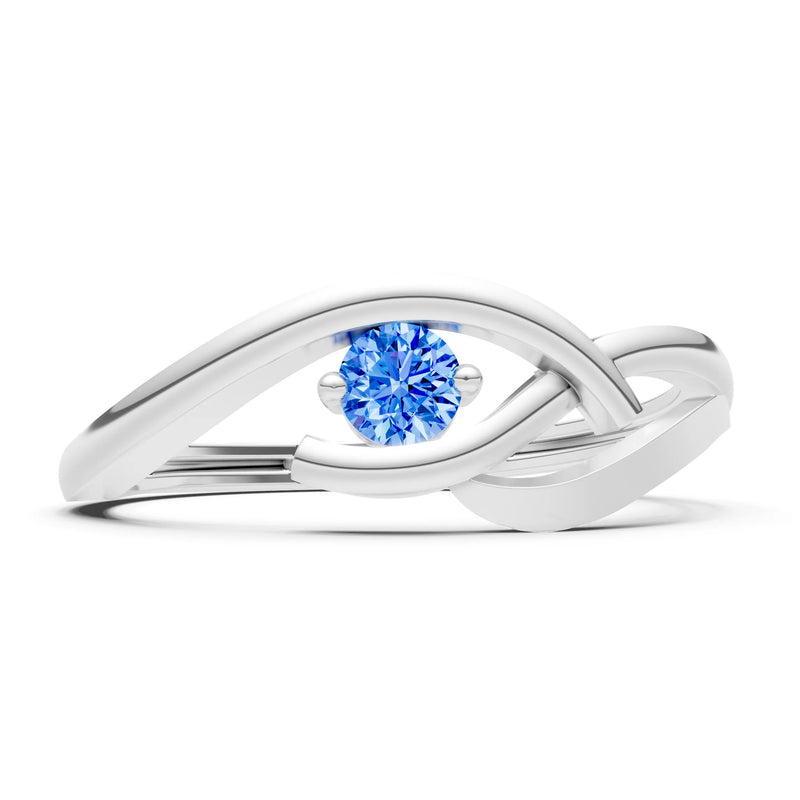Dainty Twist Solitaire Round Ring - Round