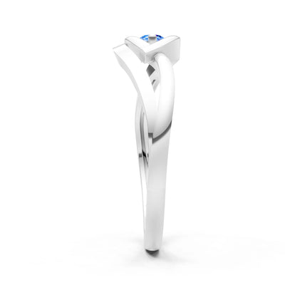 Dainty Twist Solitaire Round Ring - Round