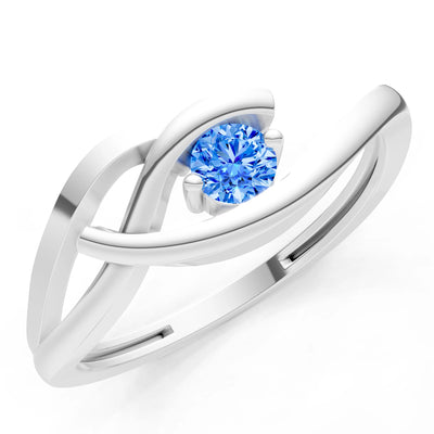 Dainty Twist Solitaire Round Ring - Round