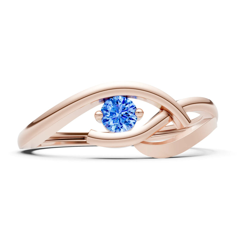 Dainty Twist Solitaire Round Ring - Round