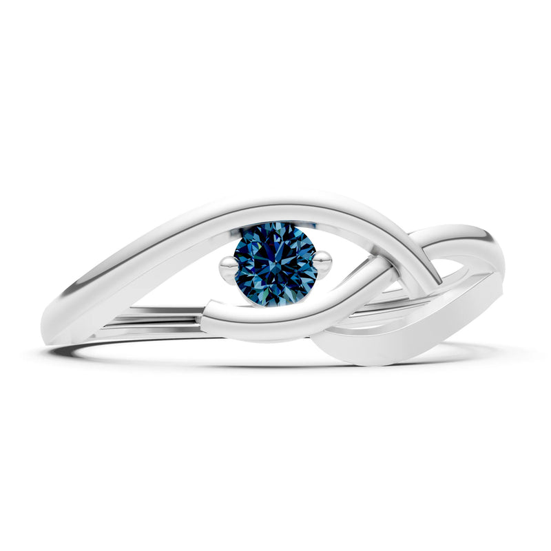 Dainty Twist Solitaire Round Ring - Round