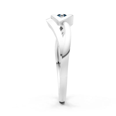Dainty Twist Solitaire Round Ring - Round