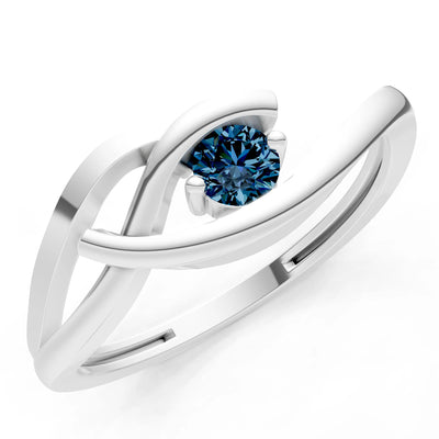 Dainty Twist Solitaire Round Ring - Round