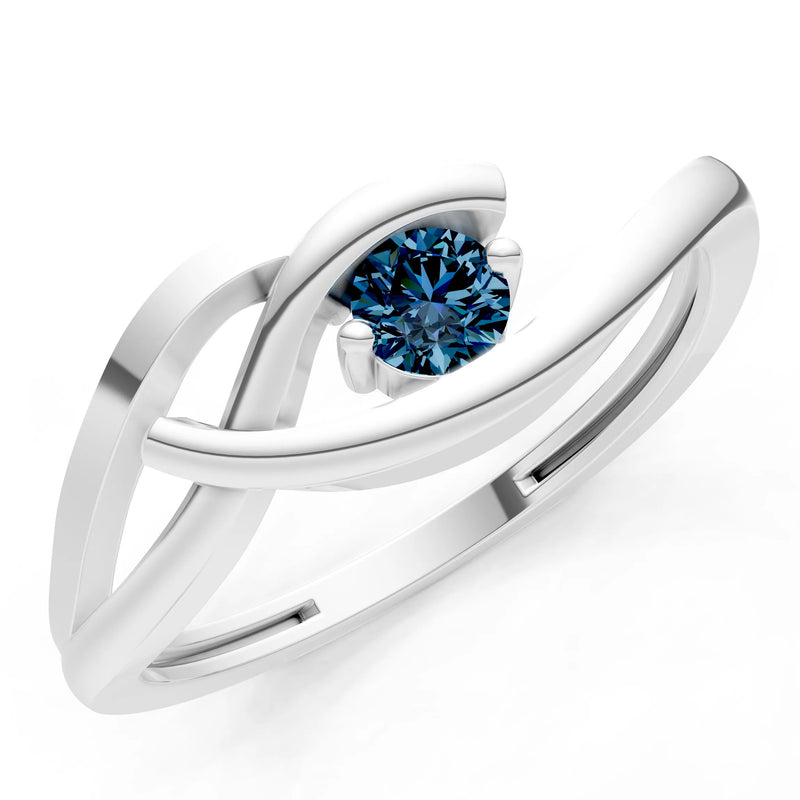 Dainty Twist Solitaire Round Ring - Round