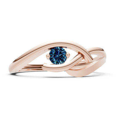 Dainty Twist Solitaire Round Ring - Round