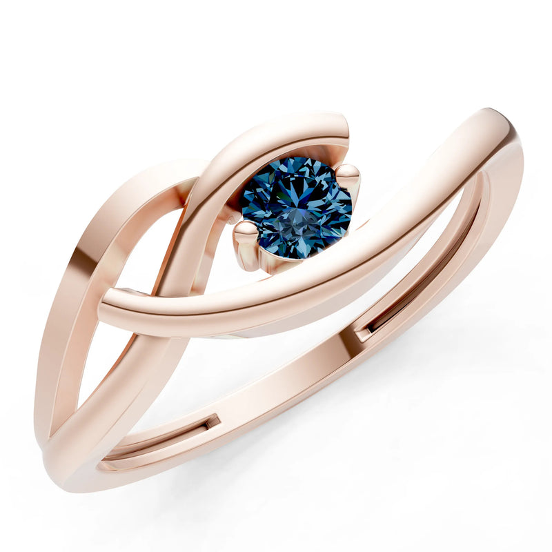 Dainty Twist Solitaire Round Ring - Round