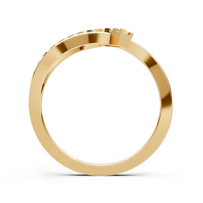 Dainty Wave Micro-Set Band Ring - Round