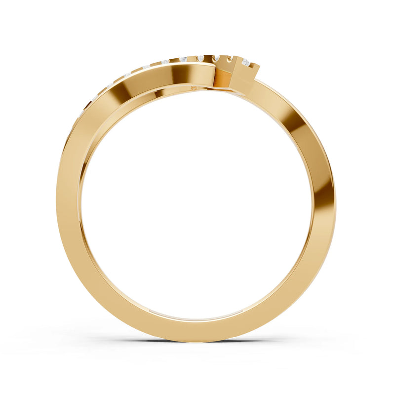 Dainty Wave Micro-Set Band Ring - Round